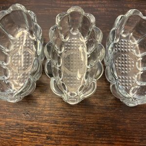 3 PRINCESS HOUSE SLOTTED GLASS FLATWARE SILVERWARE HOLDERS FOR ENTERTAINING